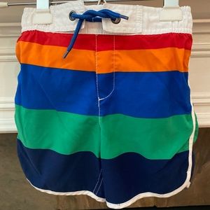 Mini Boden Swim Trunks MultiColor Stripes Size6-7Y